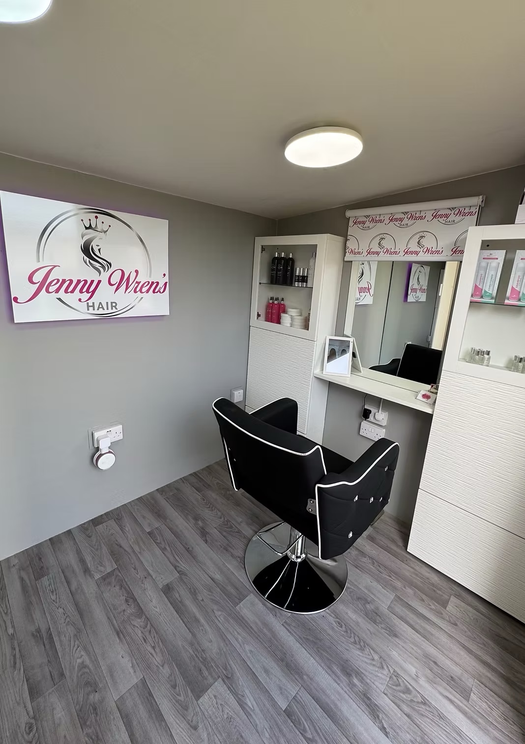 Jenny Wren's Hair studio — styling chair and salon setup in Basildon, Essex